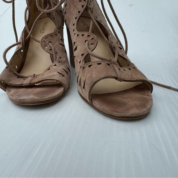 Nine West Gweniah lace up stack heeled shoes size 7.5 - Picture 4 of 10